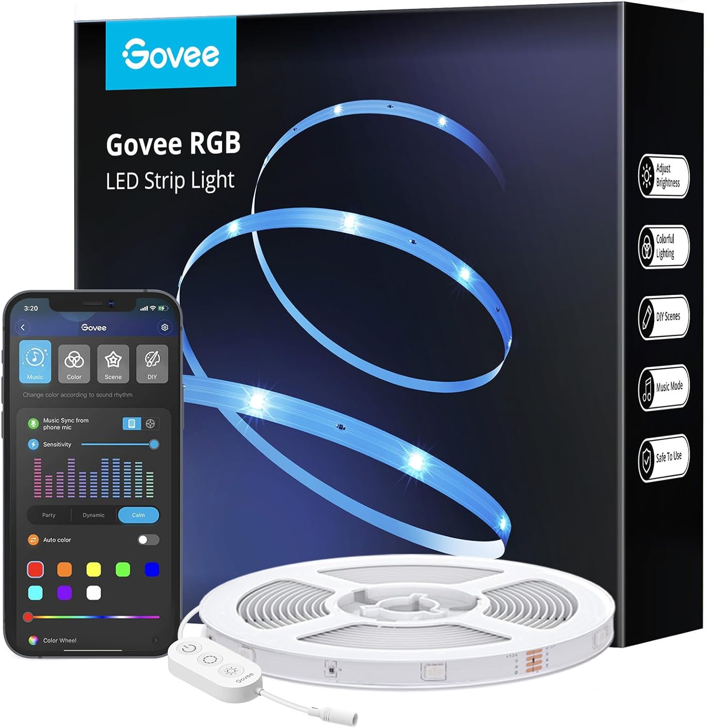 The Govee 130ft LED Strip Lights are an excellent choice for anyone looking to add vibrant and customizable lighting to their home. With Bluetooth connectivity, app control, and a wide range of features, these LED strip lights offer a truly immersive lighting experience.One of the standout features of the Govee LED Strip Lights is their length. With two rolls of 65ft each, you have plenty of flexibility to cover large areas or create intricate lighting designs. Whether you want to illuminate you