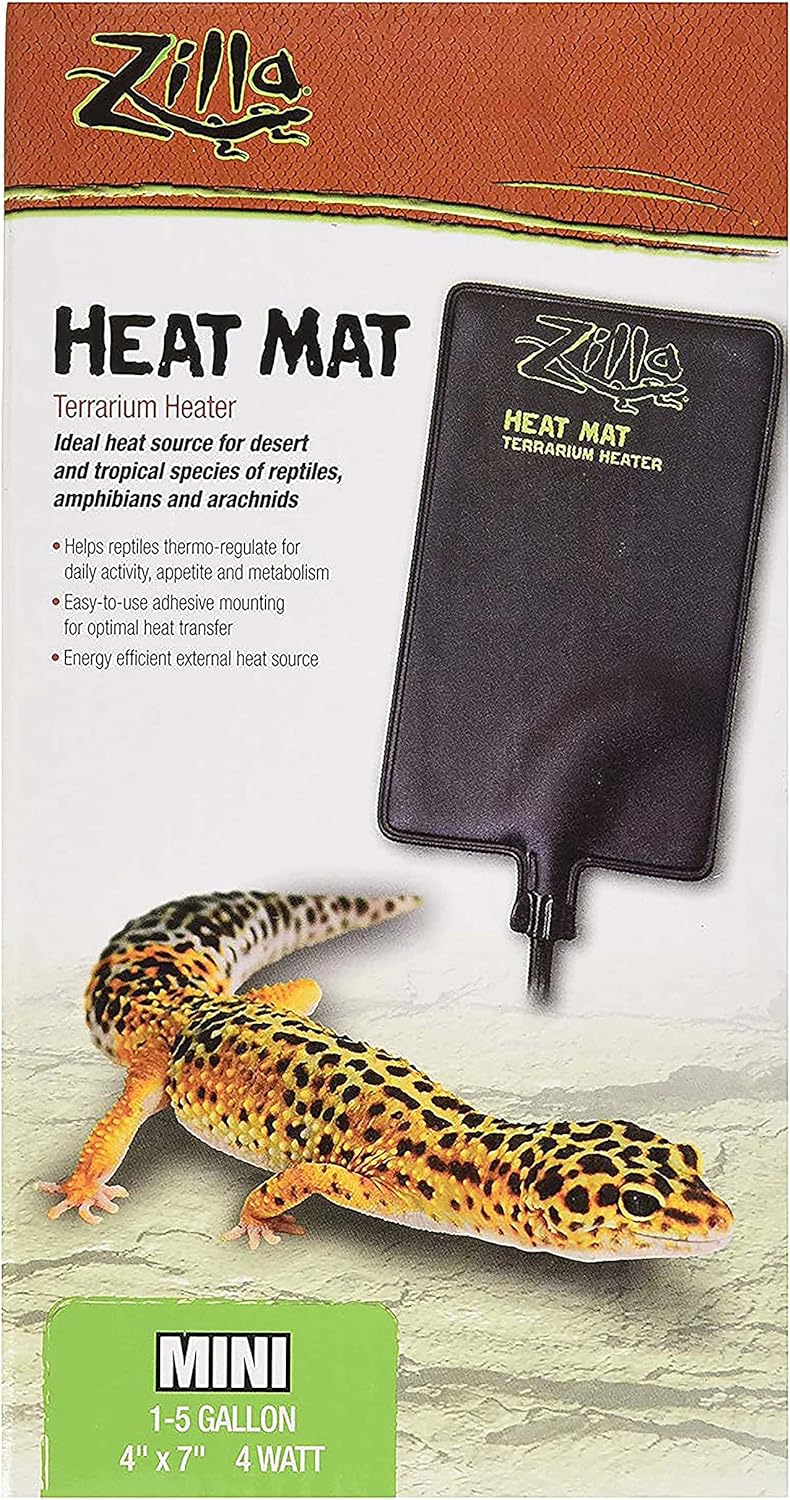 Zilla Terrarium Heat Mats Black Mini, 1-5 Gallon, 4 Watt