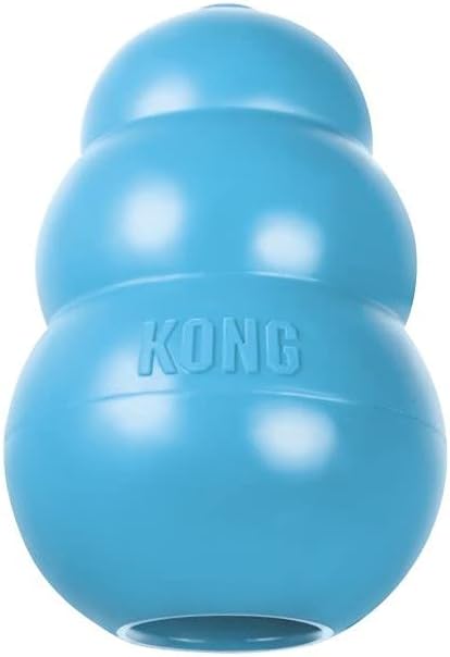 KONG Puppy - Natural Teething Rubber Chew Toy for Dogs - Stuffable Dog Toy for Extended Playtime - Chew & Fetch Toy for Puppies - for Medium Puppies - Blue