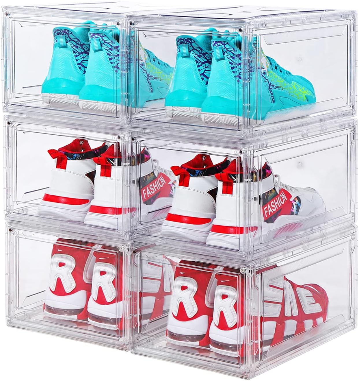 I was very pleased with this product. I am an avid shoe collector and these protect from all dust, debris and otherwise elements that can comprise the integrity of your kicks. These stack well and I opted for the clear version so you can see the shoes and gives them the display look in your place of storage. The cases themselves were very easy to assemble. I also cracked and bent a few tabs when I was putting this together but the design is SO resilient that each piece snapped together tightly a
