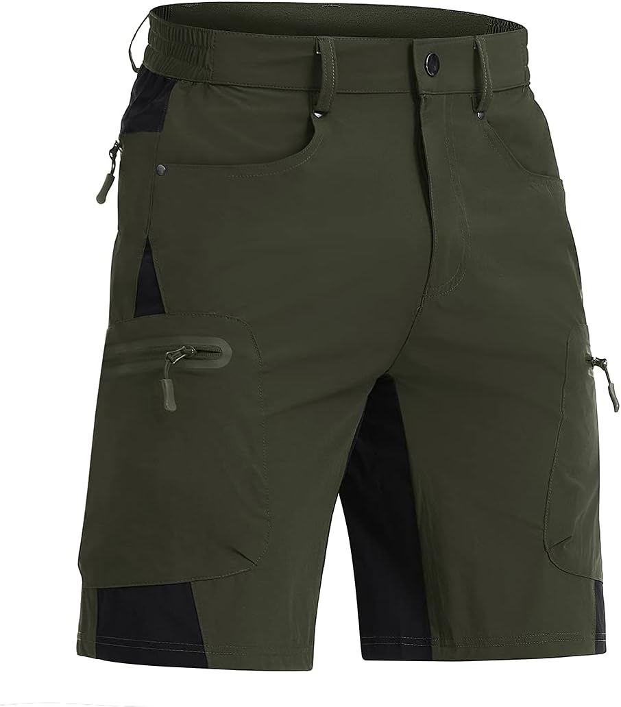 CRYSULLY Men's Hiking Shorts Lightweight Quick Dry Cargo Shorts with 5 Pockets