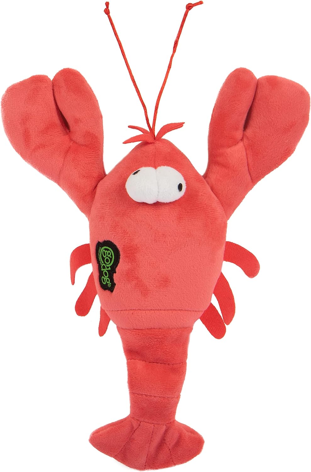 goDog Action Plush Lobster Animated Squeaky Dog Toy, Chew Guard Technology - Red, One Size