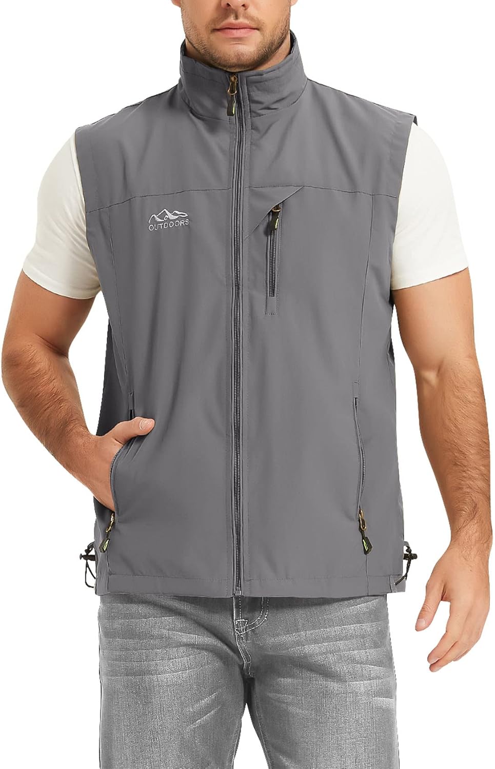 Flygo Mens Summer Casual Lightweight Outdoor Work Fishing Photo Travel Utility Vest with Pockets