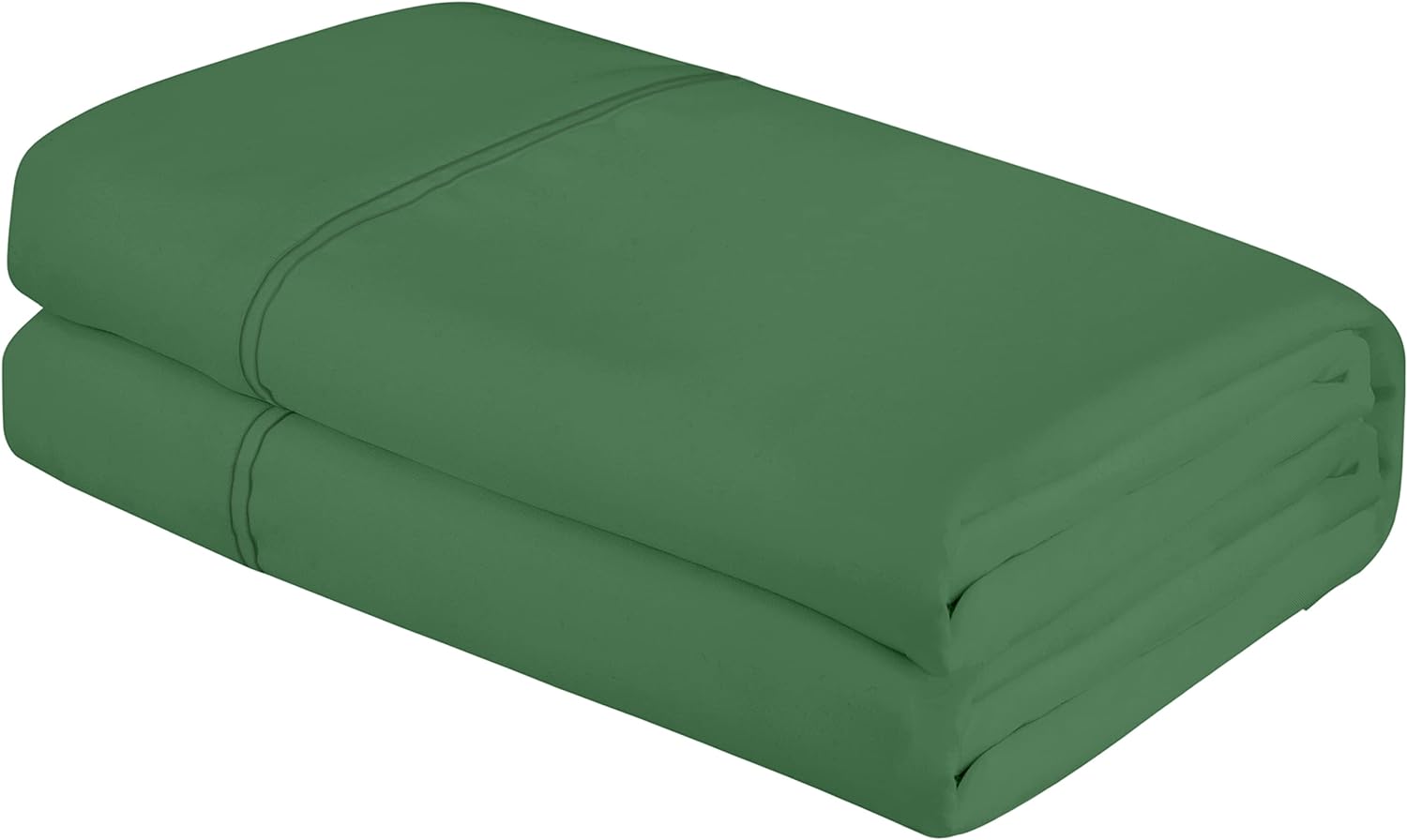 Royale Linens Full Size Flat Sheet Only - Brushed 1800 Microfiber - Ultra Soft & Breathable - Wrinkle Resistant - Hotel Quality Flat Sheet Sold Separately - Top Sheet for Bed - (Full, Hunter Green)