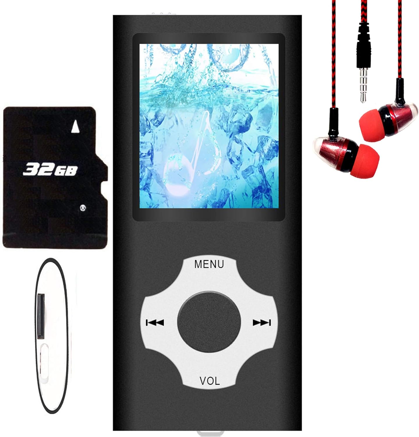 MP3 Player / MP4 Player, Hotechs MP3 Music Player with 32GB Memory SD Card Slim Classic Digital LCD 1.82'' Screen Mini USB Port with FM Radio, Voice Record