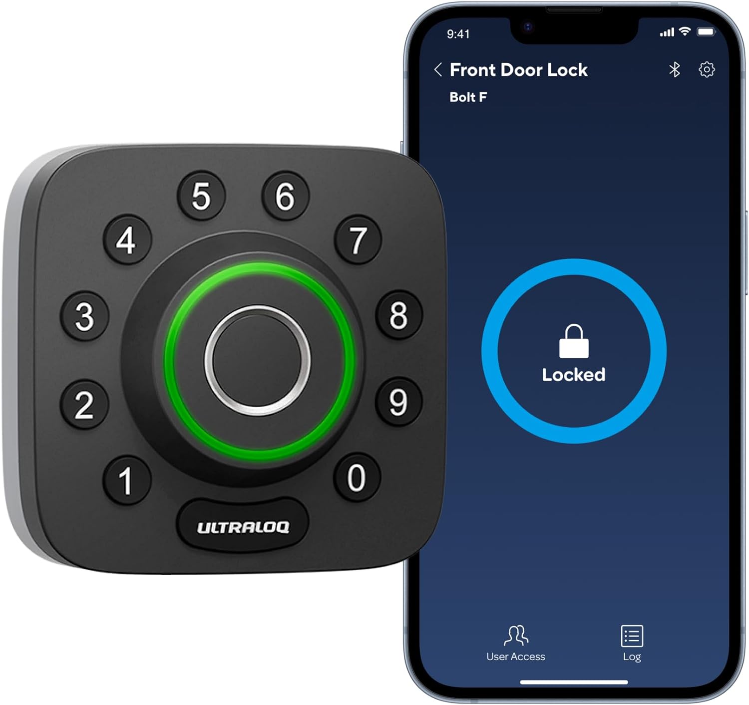 ULTRALOQ U-Bolt Pro Smart Lock, Keyless Entry Door Lock via Bluetooth, Smartphone, Fingerprint ID, Anti-peep Keypad, Auto Unlock, Smart Lock for Front Door, Smart Deadbolt Lock, IP65 Waterproof