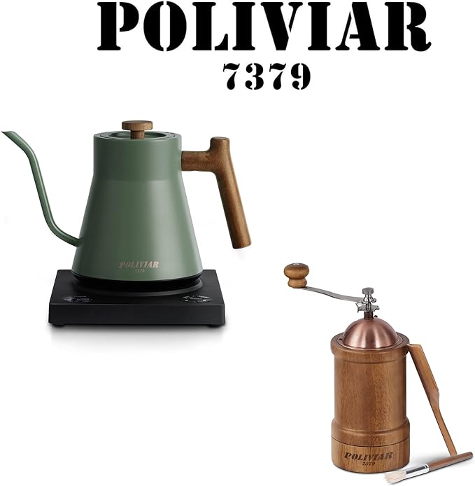 POLIVIAR Electric Gooseneck Kettle & Coffee Grinder