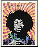 Jimi Hendrix Vintage Wall Art Print - Great Home Decor for Bedroom, Den or Office - Perfect Gift for Him, Music, Woodstock and Rock and Roll Fans - 8x10 Photo - Unframed