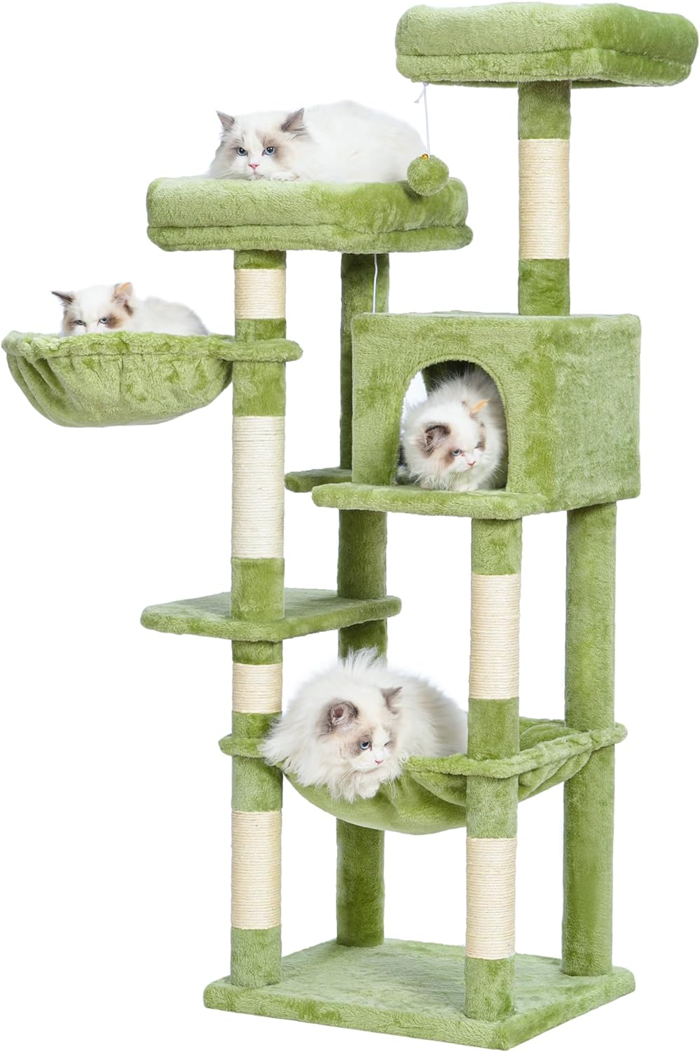 This is a pretty good cat tree, and I notice it' come down in price (from $89 to $69 on Amazon). It' easy to assemble and the cats love it. Like other low-cost cat trees, it' relatively easy for a cat to tip over with a big push/jump, so be sure to mount it somewhere relatively safe, and optionally use a wall anchor to secure it.