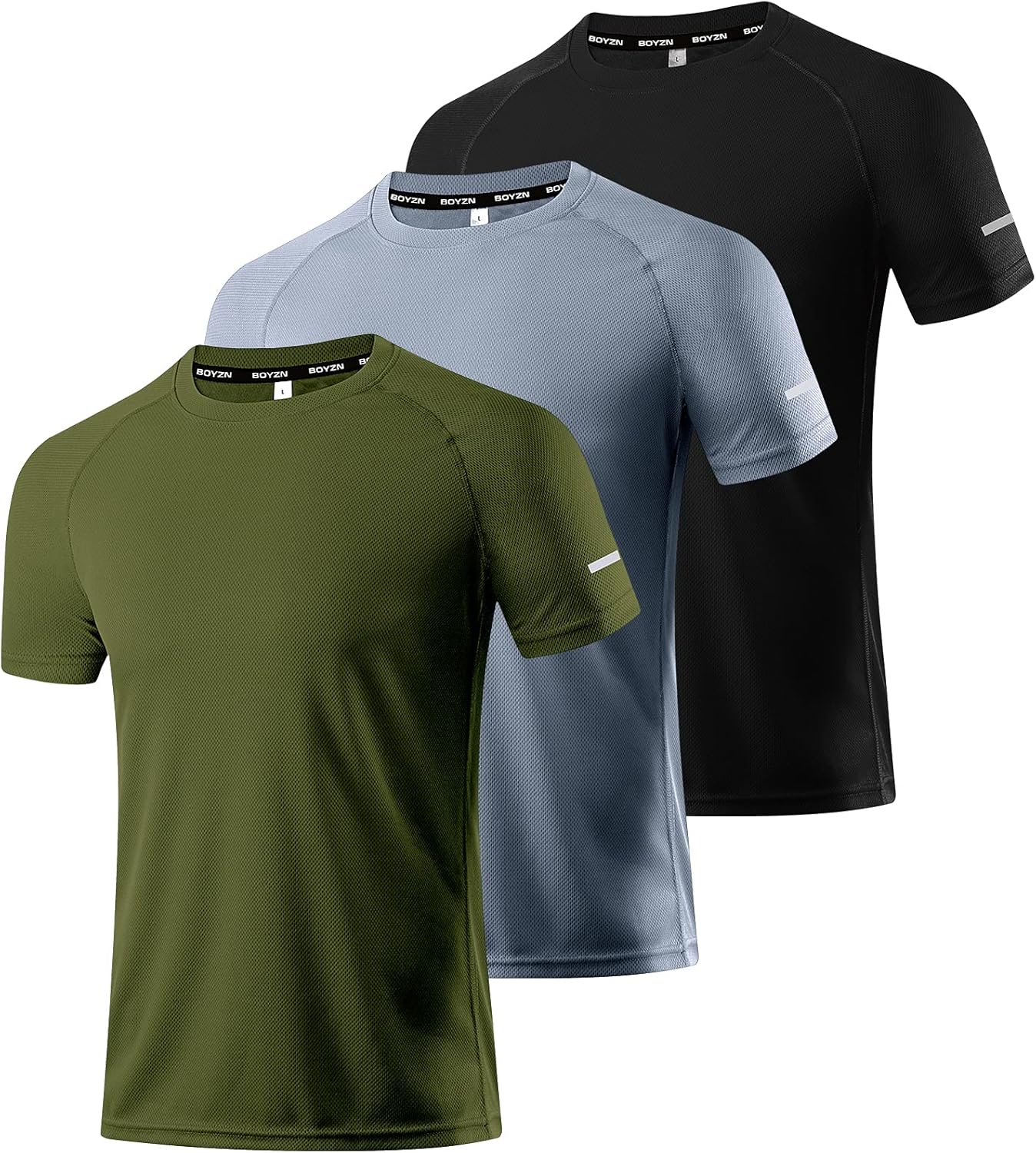 Boyzn 1 or 3 Pack Men' Workout Running Shirts, Dry Fit Moisture Wicking T-Shirts, Sports Gym Athletic Short Sleeve Shirts