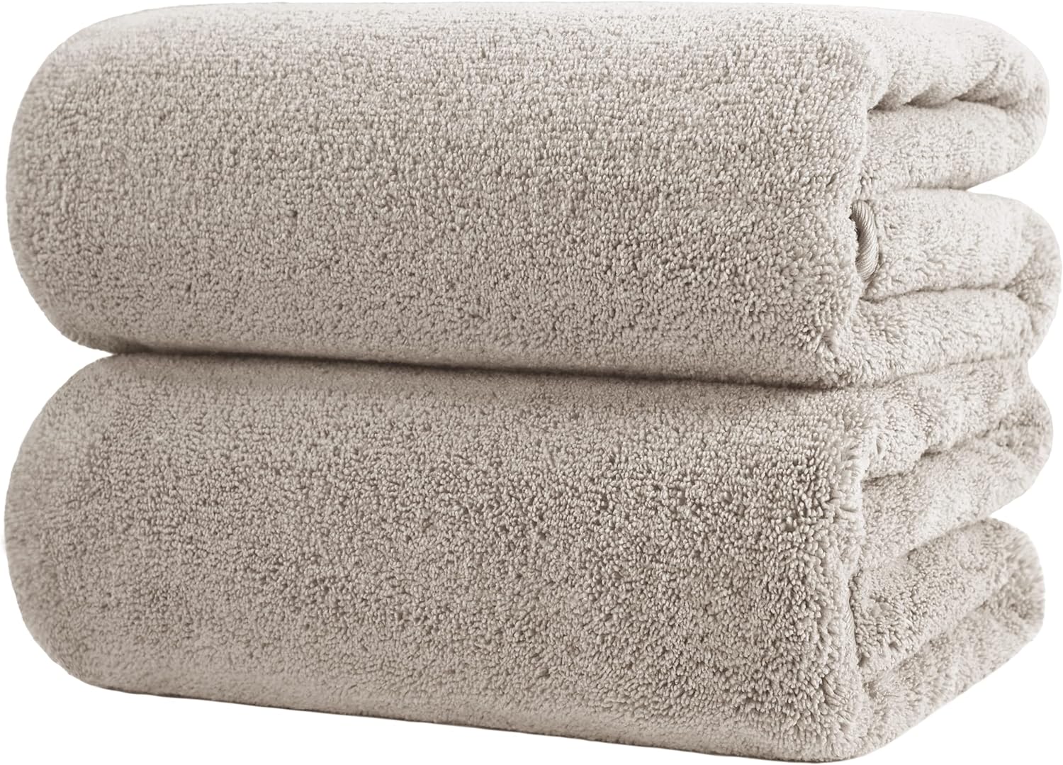 POLYTE Quick Dry Lint Free Microfiber Bath Sheet, 35 x 70 in, Pack of 2 (Beige)