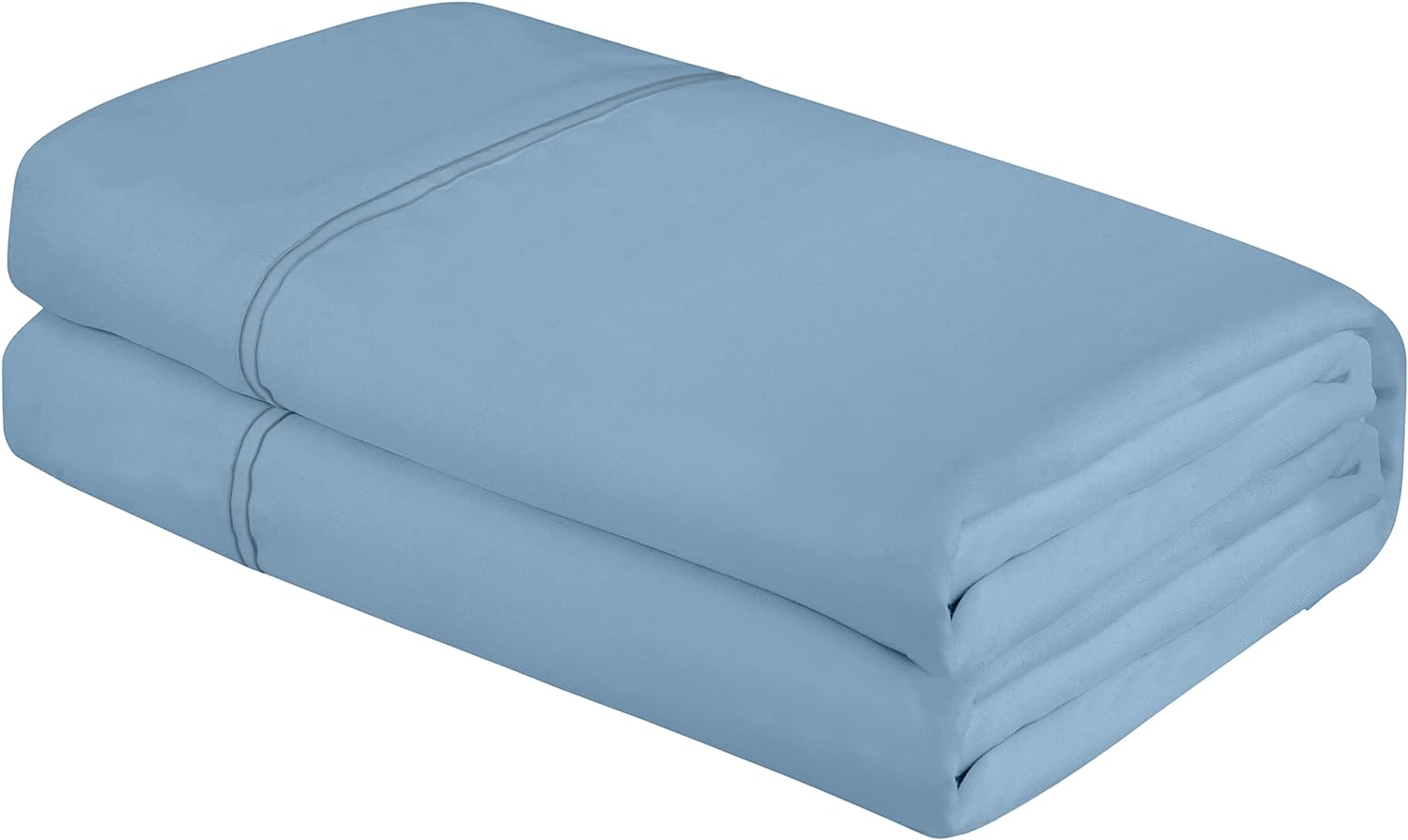 Royale Linens King Size Flat Sheet Only - Brushed 1800 Microfiber - Ultra Soft & Breathable - Wrinkle & Stain Resistant - Hotel Quality Flat Sheet Sold Separately - Top Sheet For Bed (King, Lake Blue)