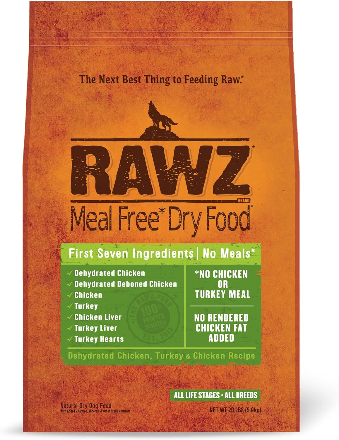 Rawz Meal Free Dry Dog Food (20 Pound (Pack of 1), Chicken & Turkey)