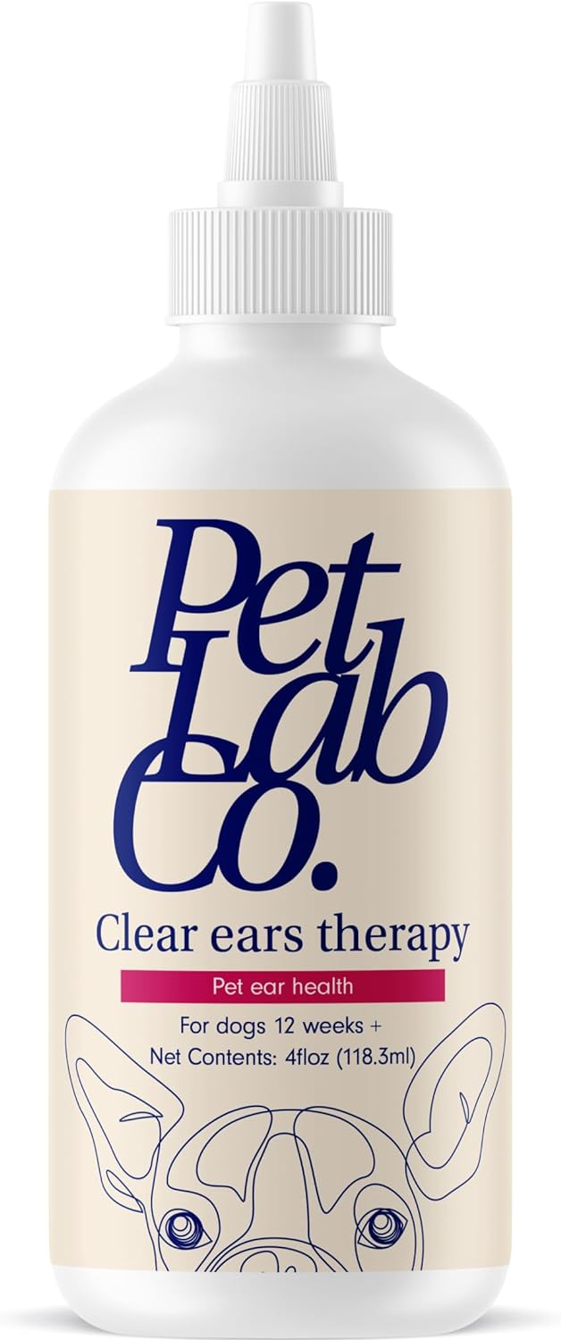 Petlab Co. - Clear Ears Therapy Ear Cleaner for Dogs - Supporting Yeast, Itchy Ears & Healthy Ear Canals - Alcohol-Free Dog Ear Wash - Optimized Dog Ear Cleaner Solution - Packaging May Vary