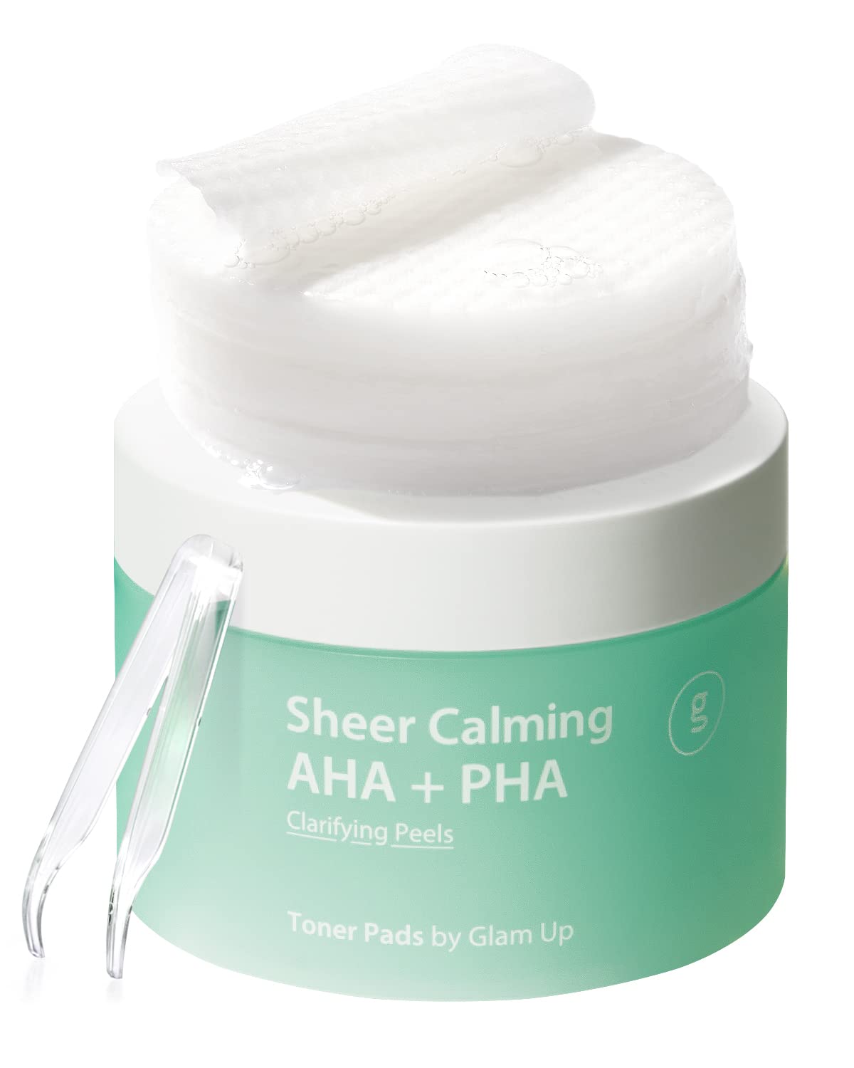 GLAM UP Spot Peeling & Exfoliating AHA PHA Toner Pads | Calming, Exfoliating, Pore Cleansing Korean Skincare Toner Pads for Sensitive Skin | Vegan Bamboo Cotton Face Gauze (65 Pads)