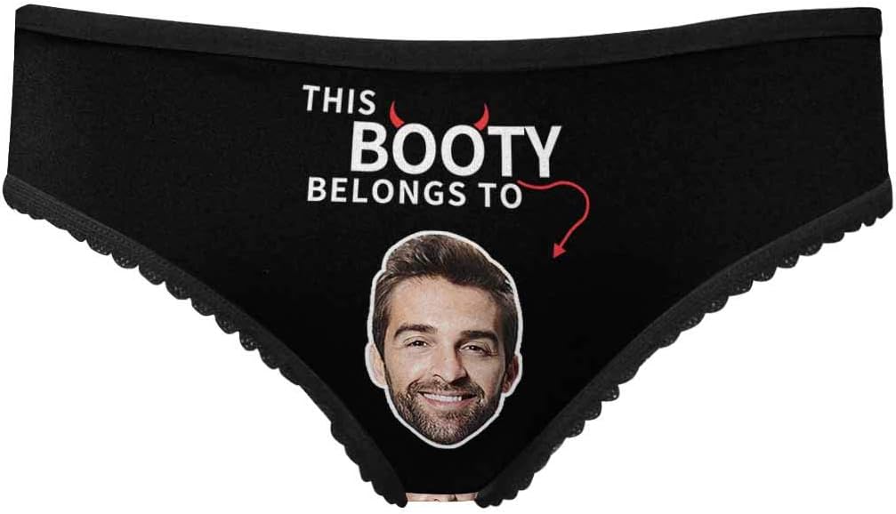 Custom Funny Boyfriend Face This Belongs to White Women' Brief Panty Printed with Photo(XS-XXXL)