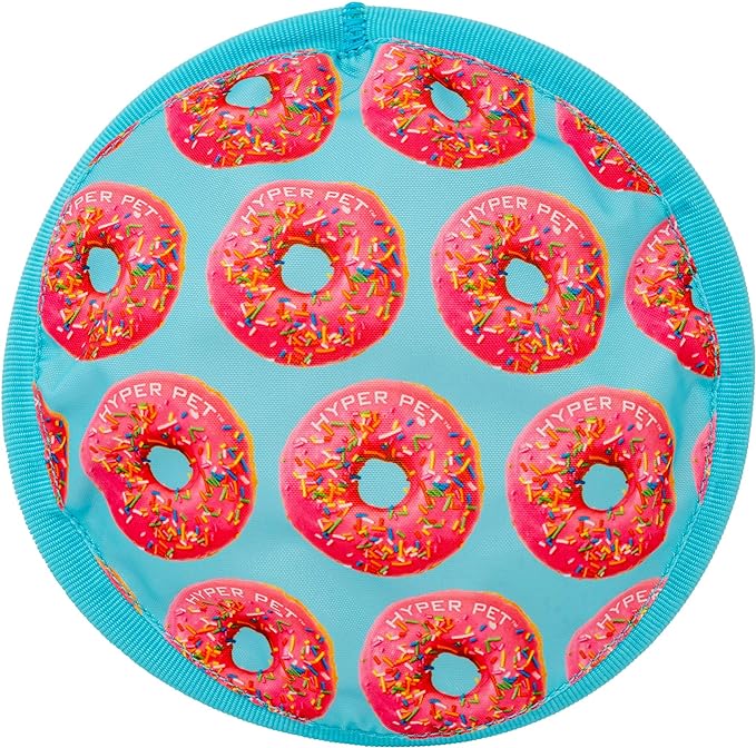 Hyper Pet Flippy Flopper 9 Flying Disc Soft Dog Toy, Floats in Water & Safe on Teeth, Pack of 1, Donut Design, for All Breeds