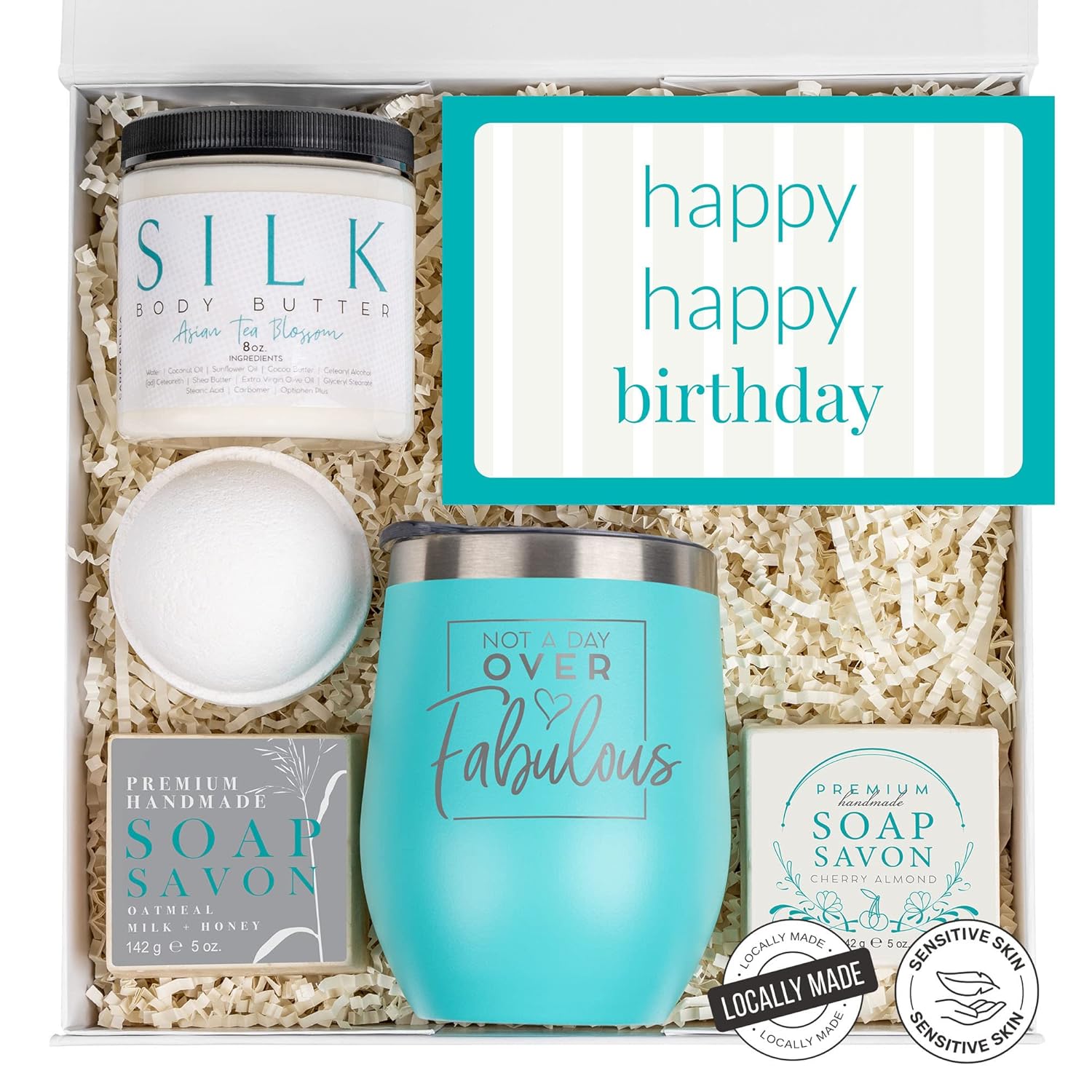 Sodilly Happy Birthday Box for Women - Unique Gifts , Gift Baskets , Birthday Gifts for Sister, Birthday Gift Set for Women Daughter Ideas