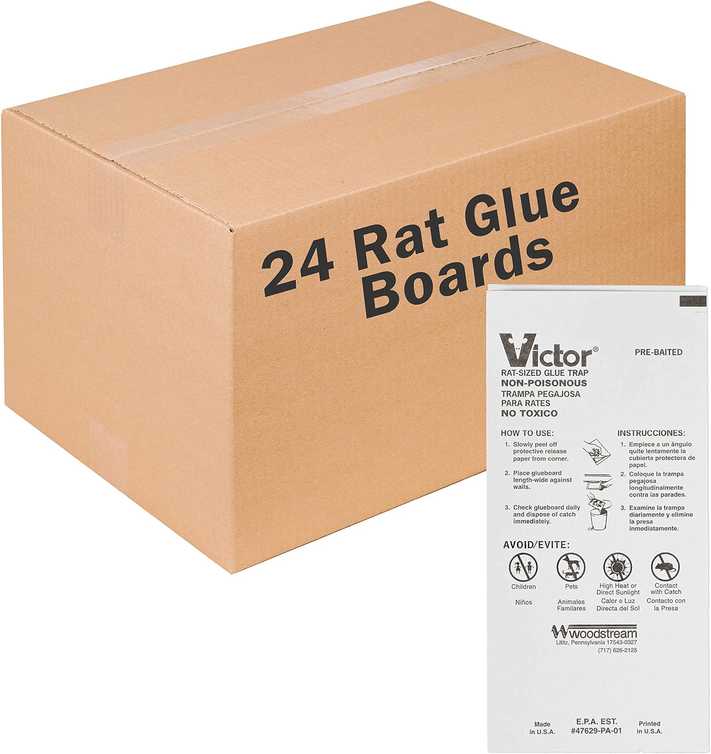 Victor M319 Professional Glue Boards for Insect and Rodent monitoring - 24 Glue Boards