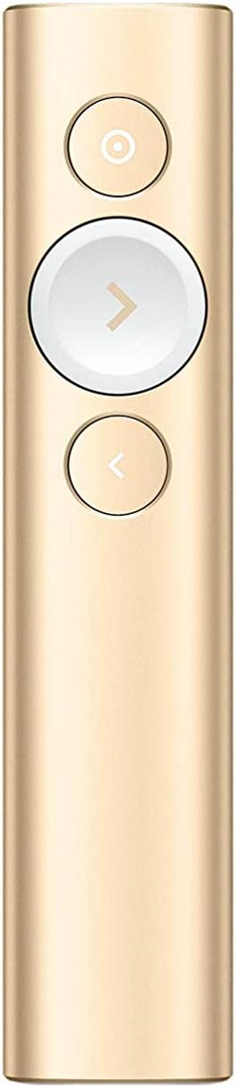 Logitech Spotlight Presentation Remote - Advanced Digital Highlighting with Bluetooth, Universal Presenter Clicker, 30M Range and Quick Charging �C Gold