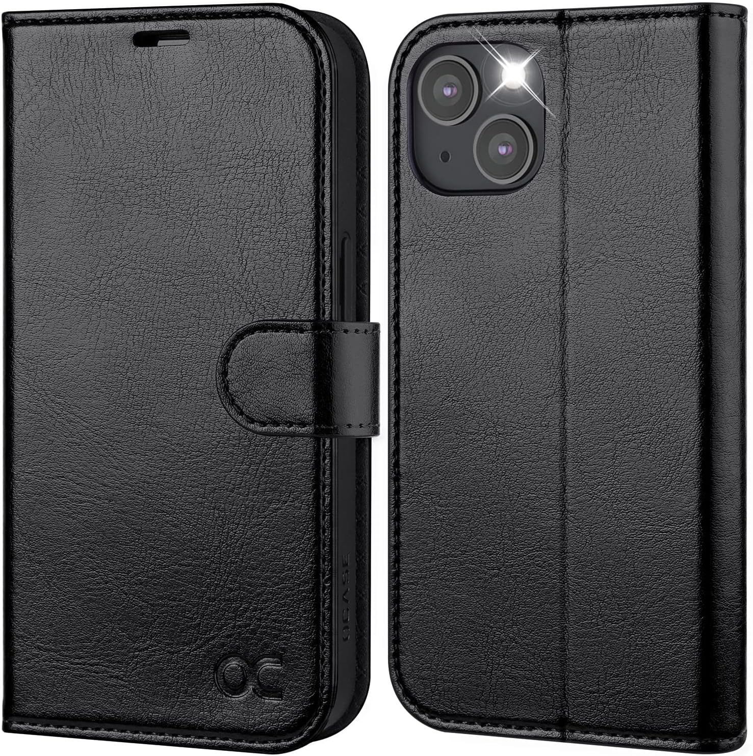 OCASE Compatible with iPhone 14 Wallet Case, PU Leather Flip Folio Case with Card Holders RFID Blocking Kickstand [Shockproof TPU Inner Shell] Phone Cover 6.1 Inch 2022 (Black)