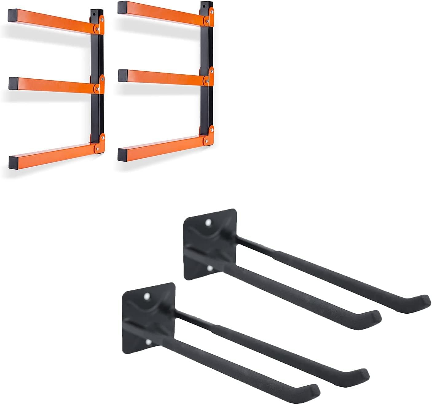 Ultrawall Lumber Storage Metal Rack with 3-Level and Garage Hooks for Snow Board Hook Tire Rack