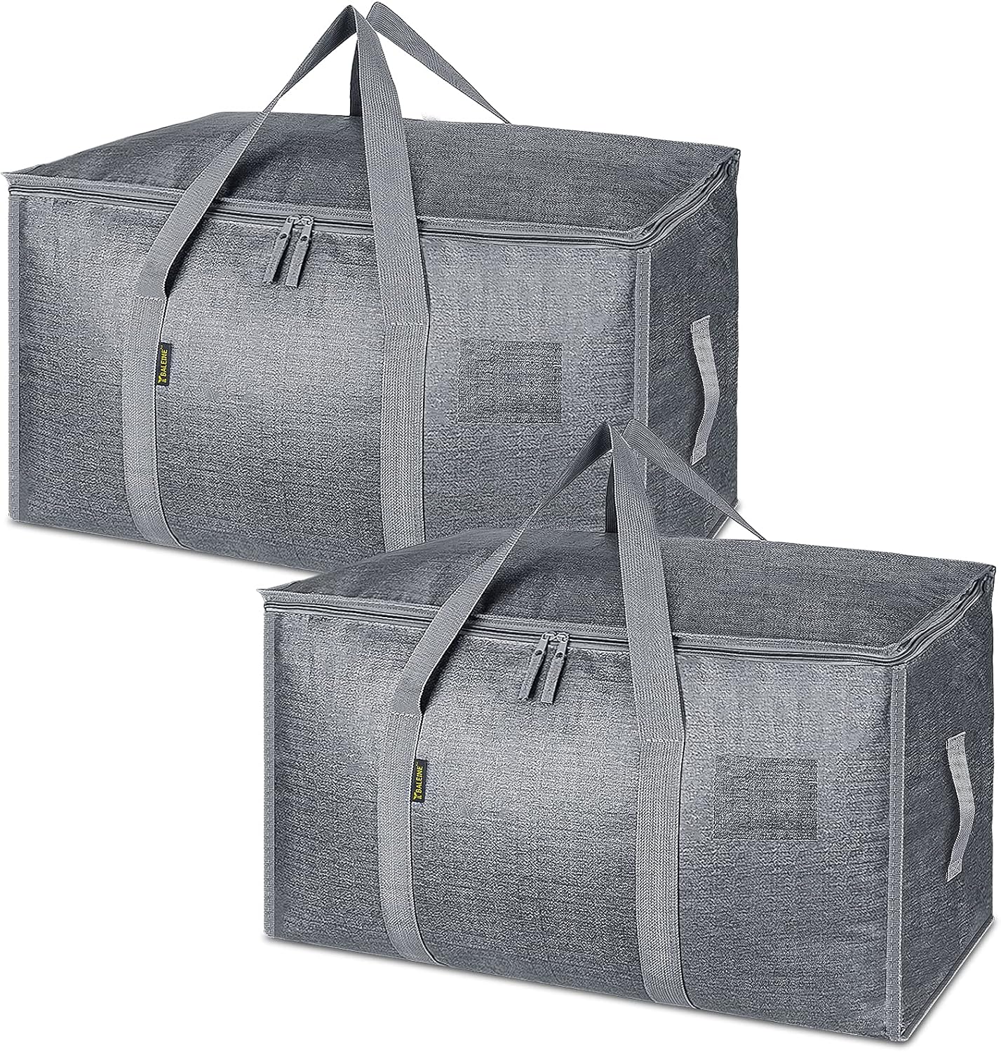 BALEINE 2-Pack Oversized Moving Bags with Reinforced Handles, Heavy-Duty Storage Tote for Clothes, Moving Supplies (Winter Grey, 2-Pack)