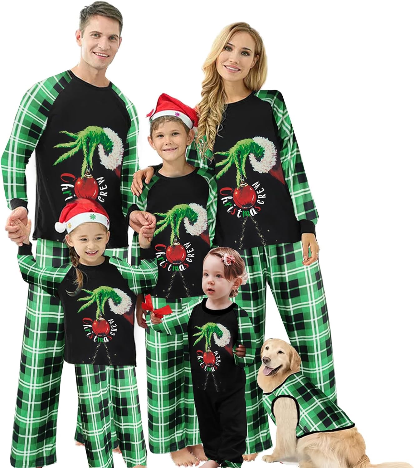 Christmas Family Pajamas Matching Sets Christmas Sleepwear Parent-Child Pjs Outfit for Christmas Holiday Xmas Party