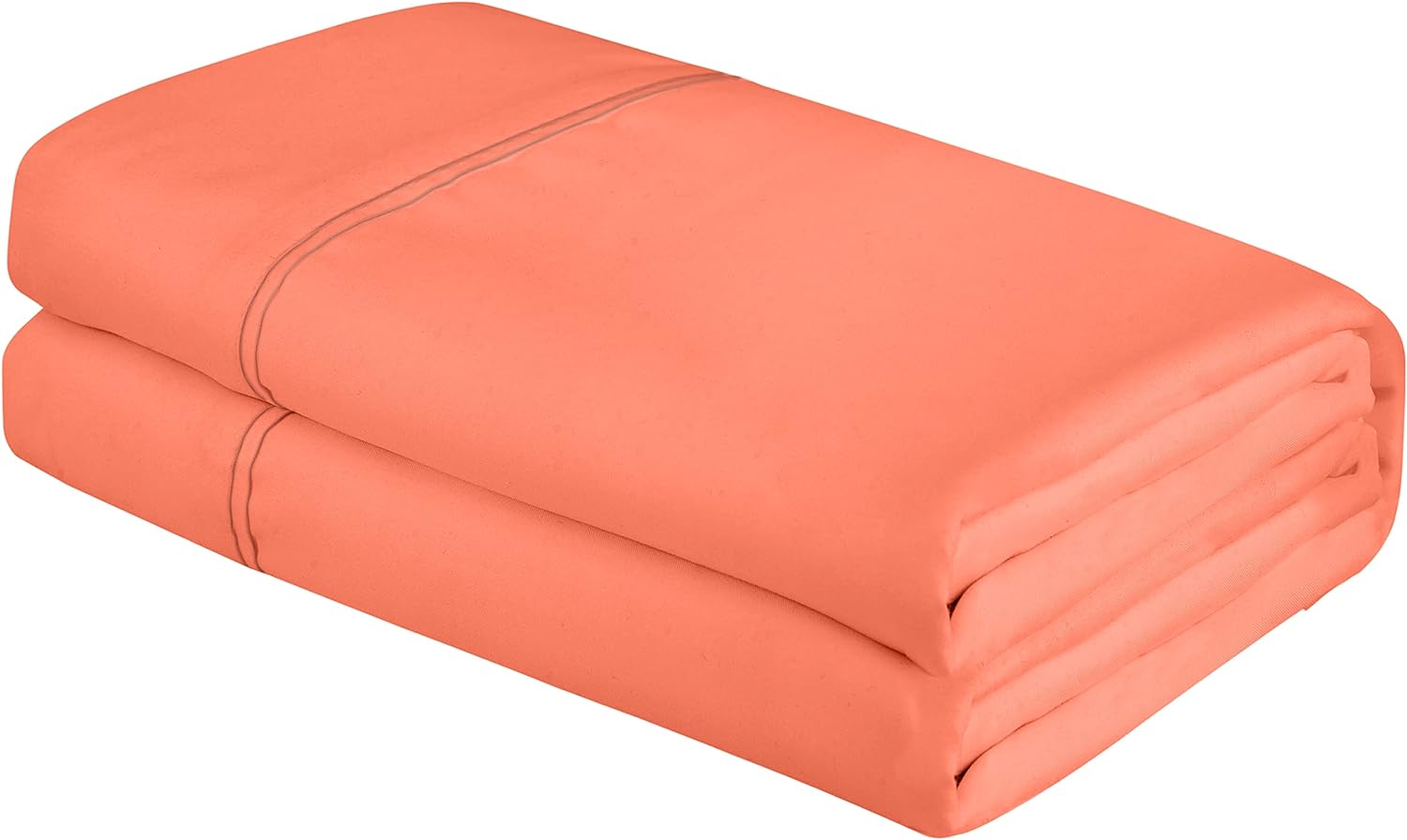 Royale Linens Queen Size Flat Sheet Only - Brushed 1800 Microfiber - Ultra Soft & Breathable - Wrinkle & Stain Resistant - Hotel Quality Flat Sheet Sold Separately - Top Sheet For Bed - (Queen, Coral)