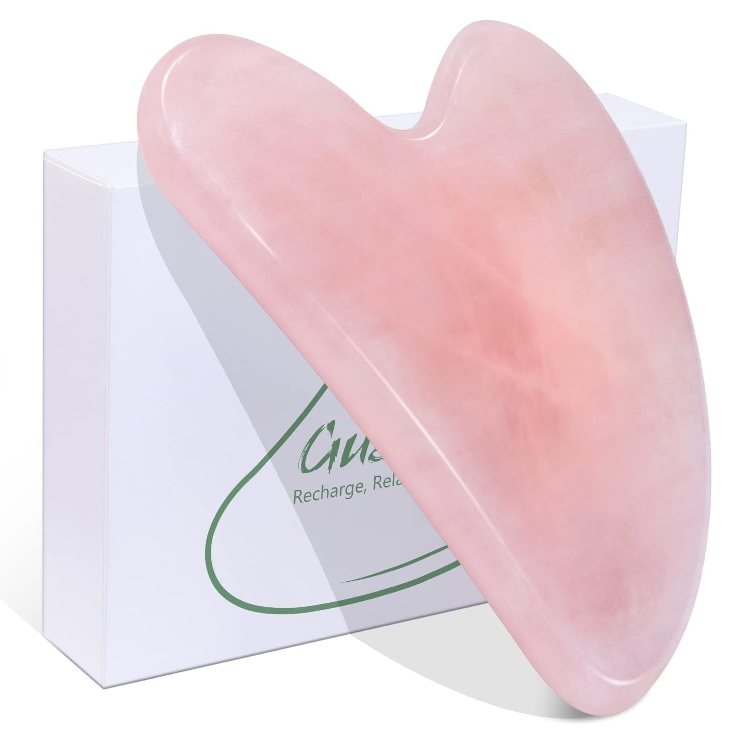 BAIMEI Gua Sha Facial Tool for Self Care, Massage Tool for Face and Body Treatment, Relieve Tensions and Reduce Redness, Skin Care Tools for Men Women - Rose Quartz