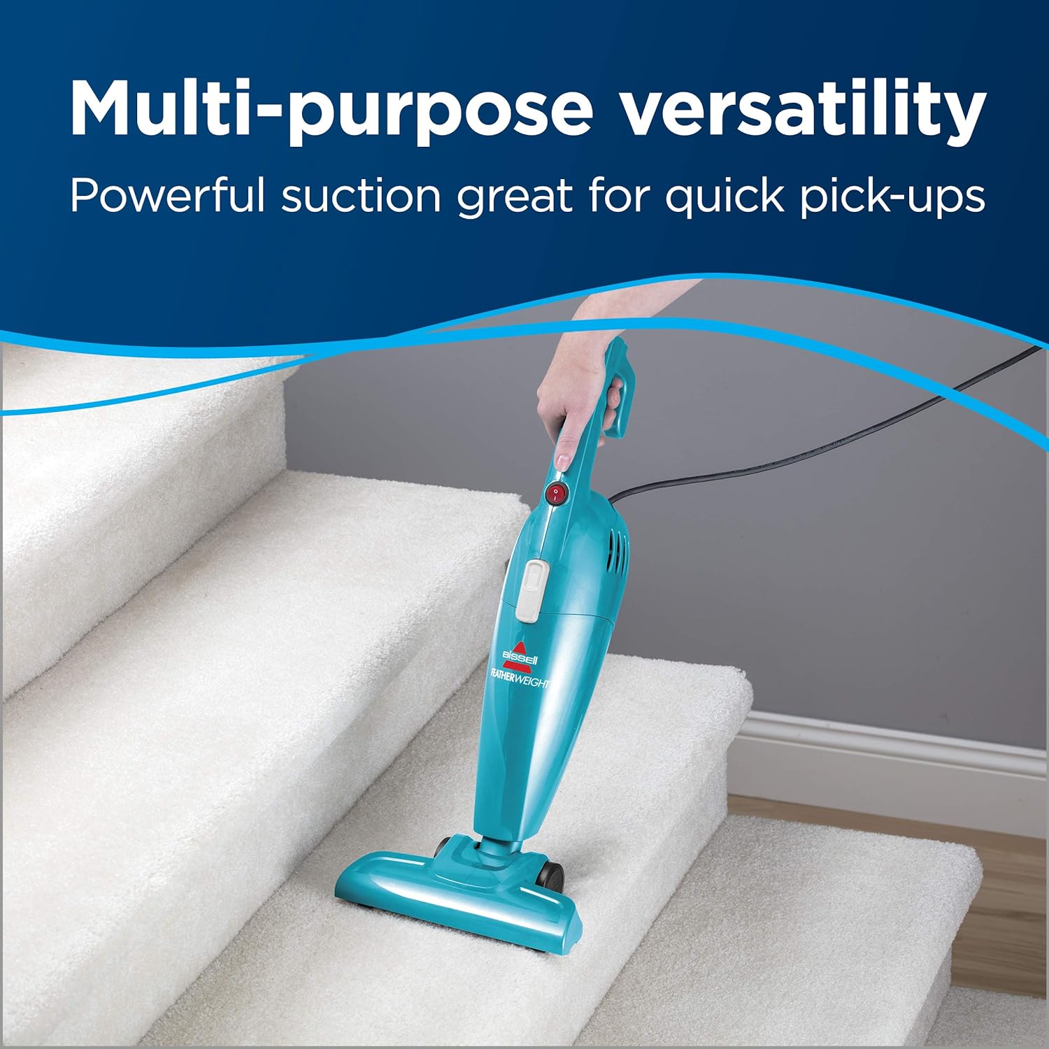 Bissell Featherweight Stick Lightweight Bagless Vacuum With Crevice Tool, 2033, One Size Fits All, Blue