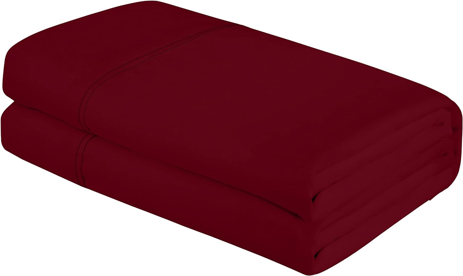 Royale Linens Queen Size Flat Sheet Only - Brushed 1800 Microfiber - Ultra Soft & Breathable - Wrinkle & Stain Resistant - Hotel Quality Flat Sheet Sold Separately - Top Sheet for Bed(Queen,Burgundy)