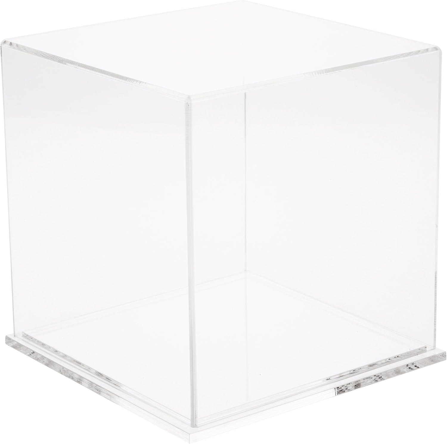 Plymor Clear Acrylic Display Case with Clear Base, 7 x 7 x 7