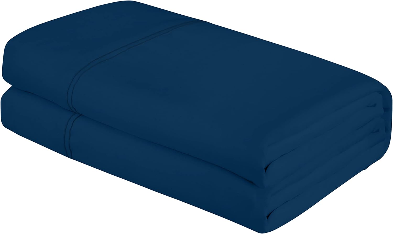 Royale Linens Queen Size Flat Sheet Only - Brushed 1800 Microfiber - Ultra Soft & Breathable - Wrinkle & Stain Resistant - Hotel Quality Flat Sheet Sold Separately - Top Sheet for Bed - (Queen, Navy)