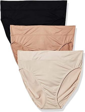 I just opened the package and I have on the black panties.  And you know what black looks like. These panties are very comfortable. At first I thought they would be a little large. But they fit just right.  They do have stretch but they are not overly stretchy. They come all the way up to my belly button. The three colors are perfect for me. Very classy colors in my opinion. There is a little satin tag on the inside back, shown in the pictures I have that shows them inside out showing the high quality of the make of the panty. Hopefully they will wash and wear well. And with that, only time will tell.