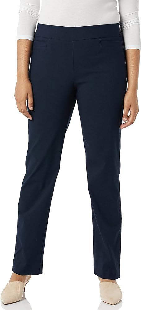 Briggs New York Women's Super Stretch Millennium Welt Pocket Pull on Career Pant (Average & Short Length)