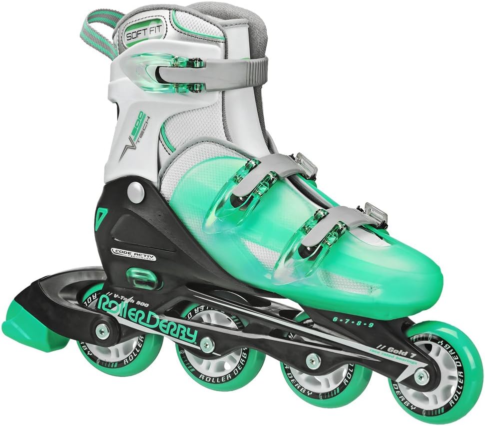 Roller Derby Women' V-Tech 500 Button Adjustable Inline Skate