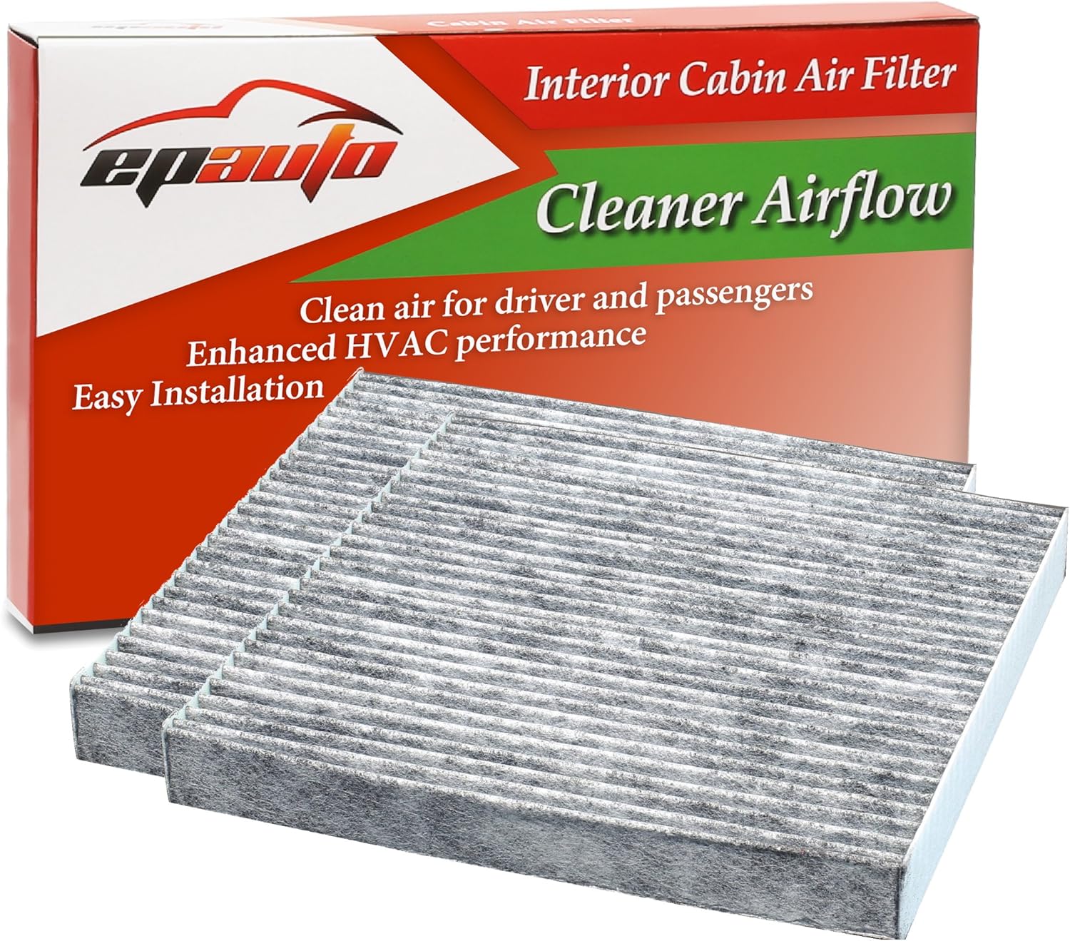 EPAuto CP134 (CF10134) Premium Cabin Air Filter includes Activated Carbon - 2 Pack