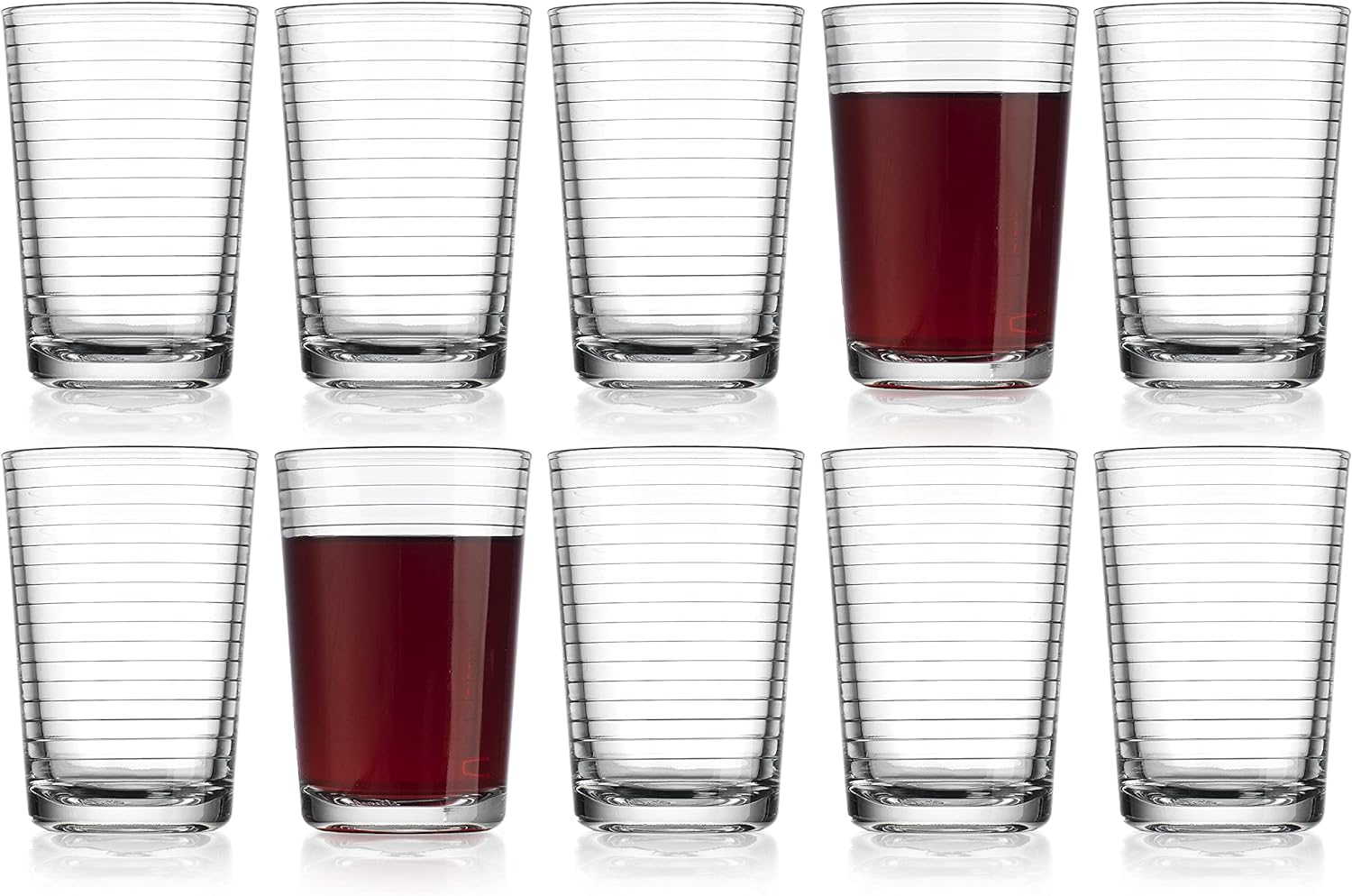 Glaver's Juice Glasses 7 oz. Set of 10 Glass Cups  Beverage Water Tumblers For Home and Bar, Water, Cocktails, Iced tea. Dishwasher Safe.