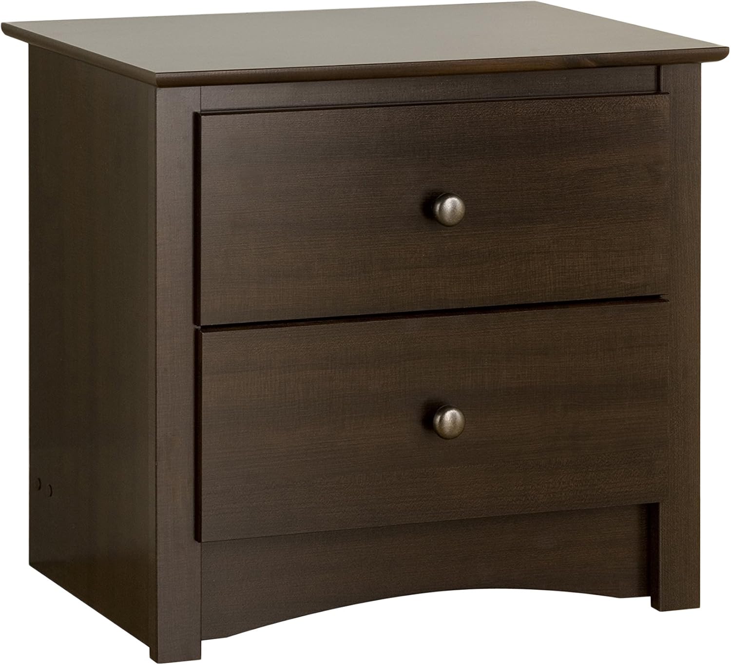 Prepac Sonoma Traditional Nightstand Side Table with 2 Drawers, Functional 2-Drawer Bedside Table 16 D x 23.25 W x 21.75 H, Espresso, EDC-2422