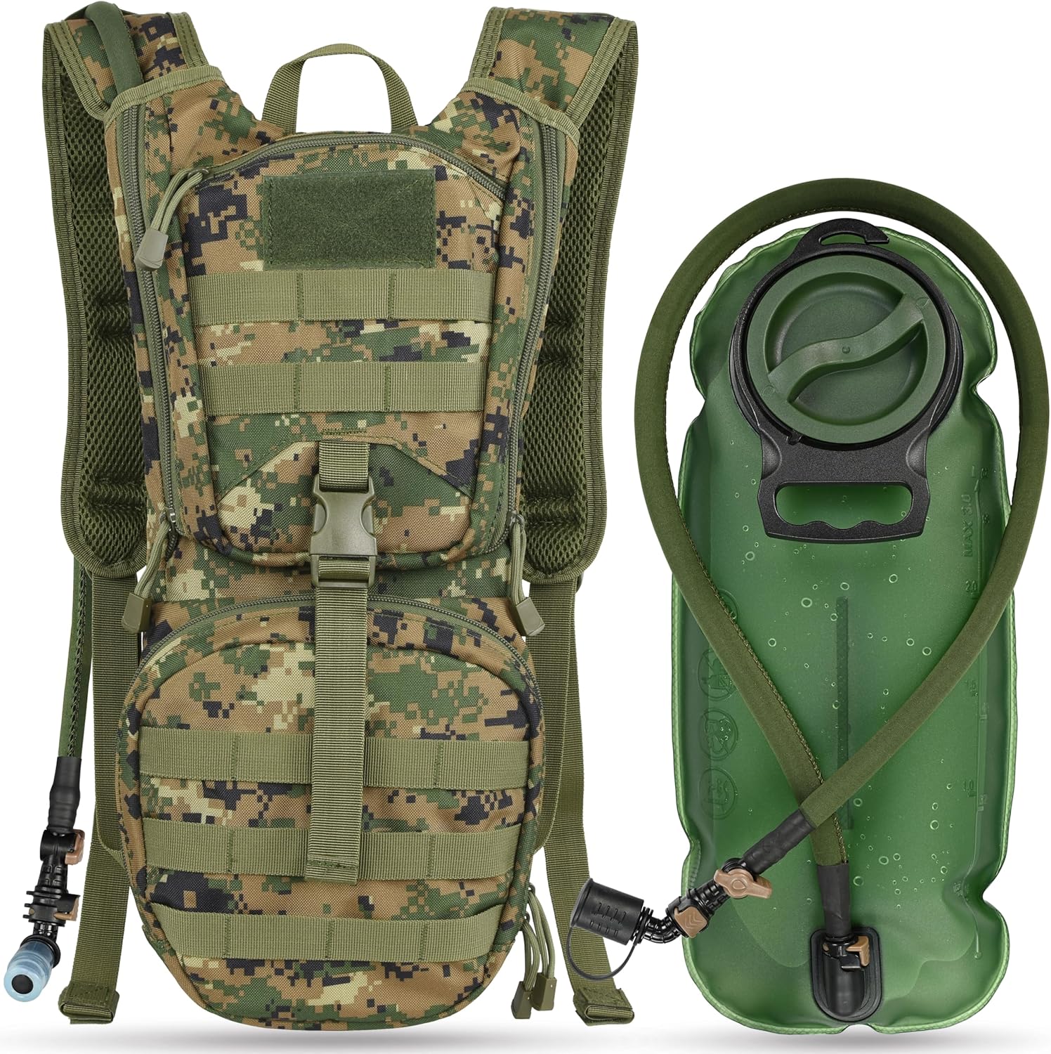 MARCHWAY+Tactical+Molle+Hydration+Pack+Backpack+with+3L+TPU+Water+Bladder%2c+Military+Daypack+for+Cycling%2c+Hiking%2c+Running%2c+Climbing%2c+Hunting%2c+Biking