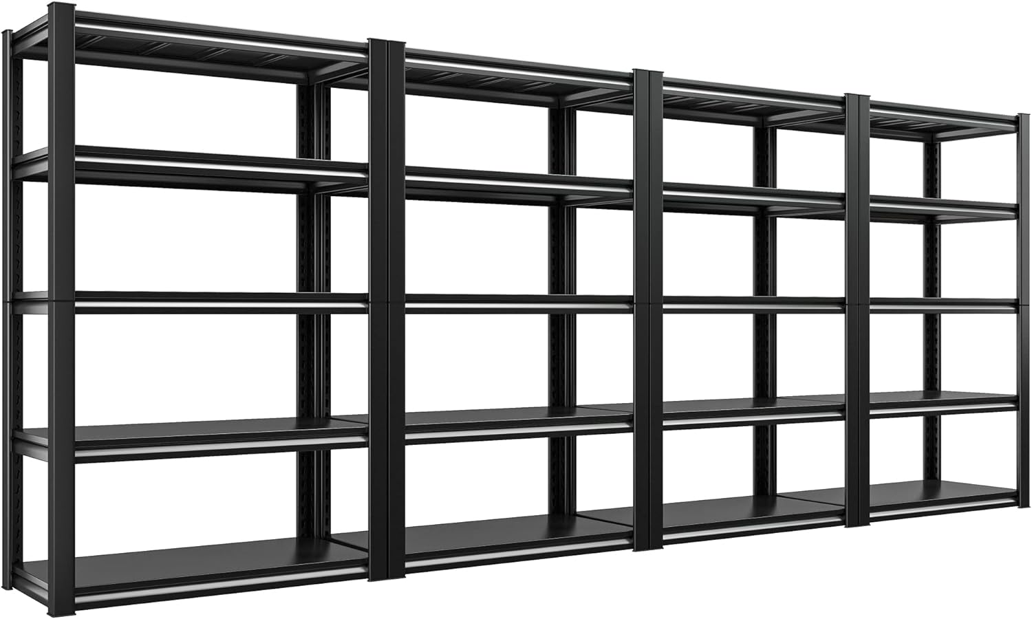 Raybee 4 Pack Adjustable Garage Shelving Heavy Duty Garage Shelves 5 Tier Storage Shelves Metal Garage Storage Rack for Warehouse Pantry Kitchen, 31.5 W x 16.5 D x 72 H