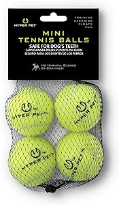 Hyper Pet MINI Tennis Balls for Dogs (Pet Safe Dog Ball for Exercise & Training, Interactive Toys work with Hyper Pet K9 Kannon MINI Launcher - 4 Pack MINI Green