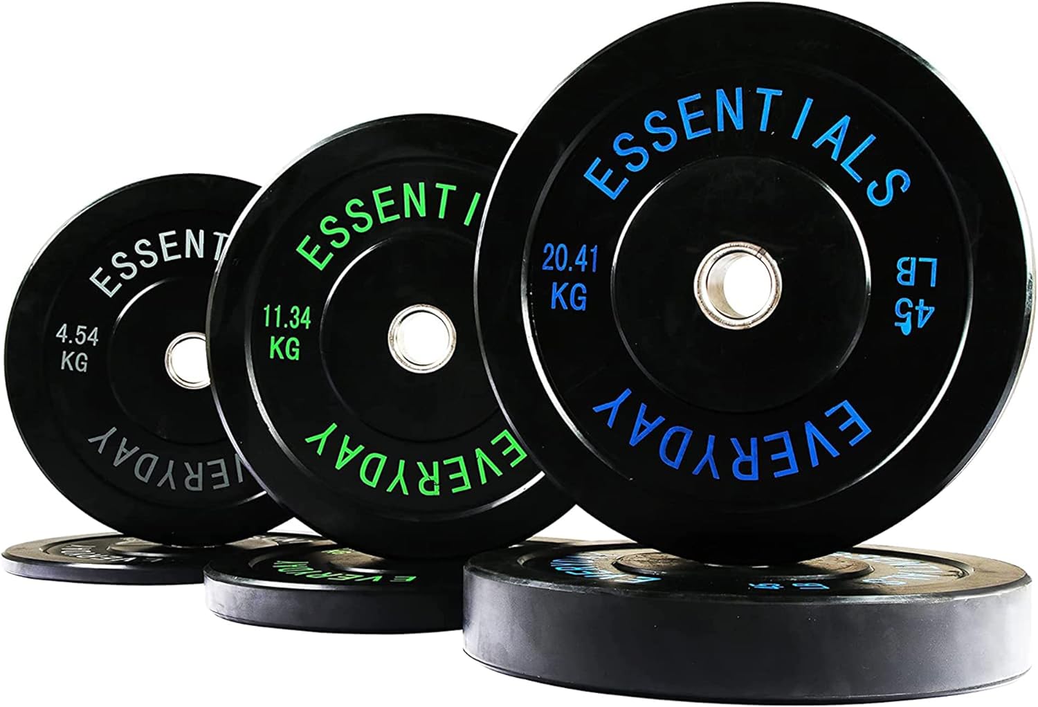 BalanceFrom Color Coded Black Olympic Bumper Plate Weight Plate with Steel Hub