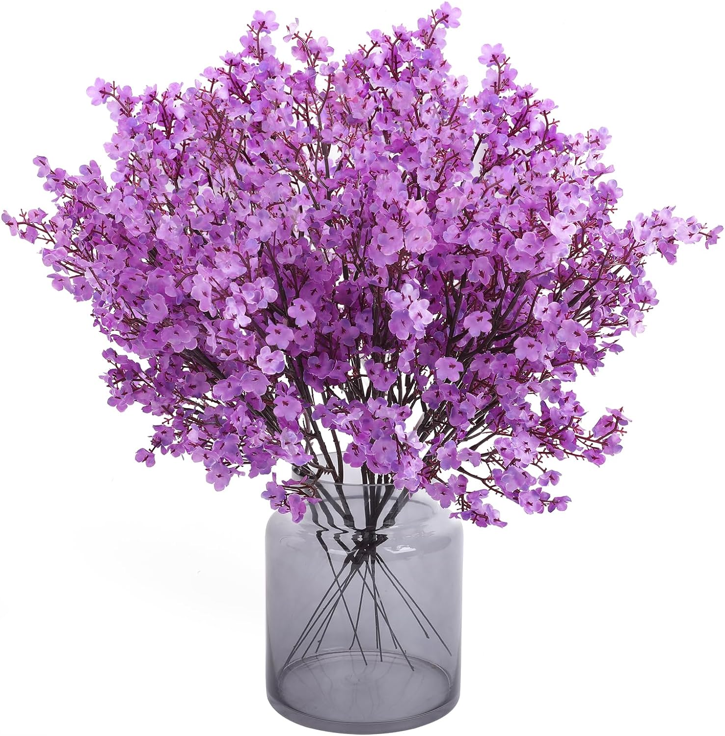 MACTING 12PCS Baby Breath Flowers, Real Touch Artificial Gypsophila Flowers for Home Living Room Office Mothers Day Easter Spring Decorations��Purple��