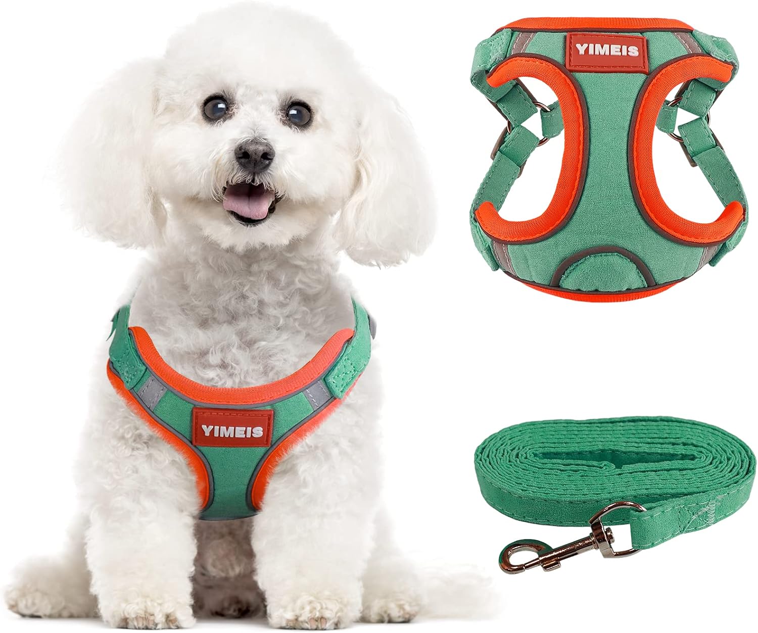 XS Small Dog Harness and Leash Set, Ultra Soft Adjustable No Pull Puppy Harness with Reflective Strap