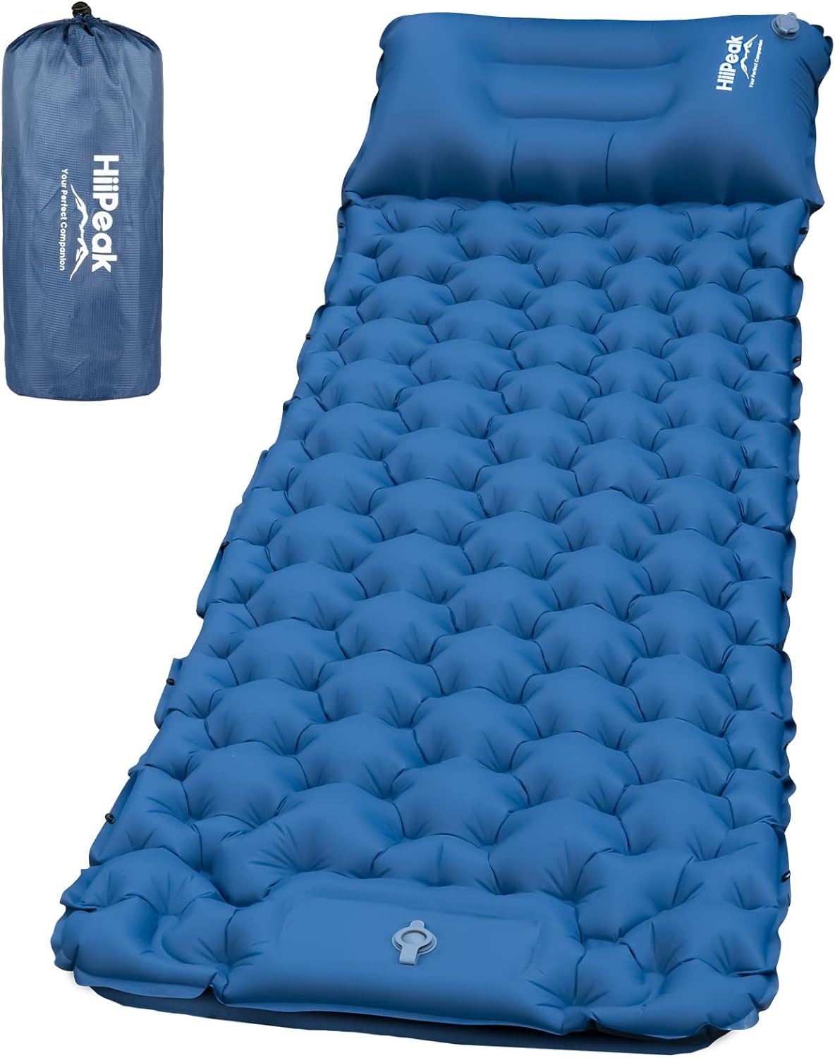 HiiPeak Sleeping Pad for Camping- Ultralight Inflatable Sleeping Mat with Built-in Foot Pump & Pillow, Upgraded Compact Camping Air Mattress for Camping, Backpacking, Hiking