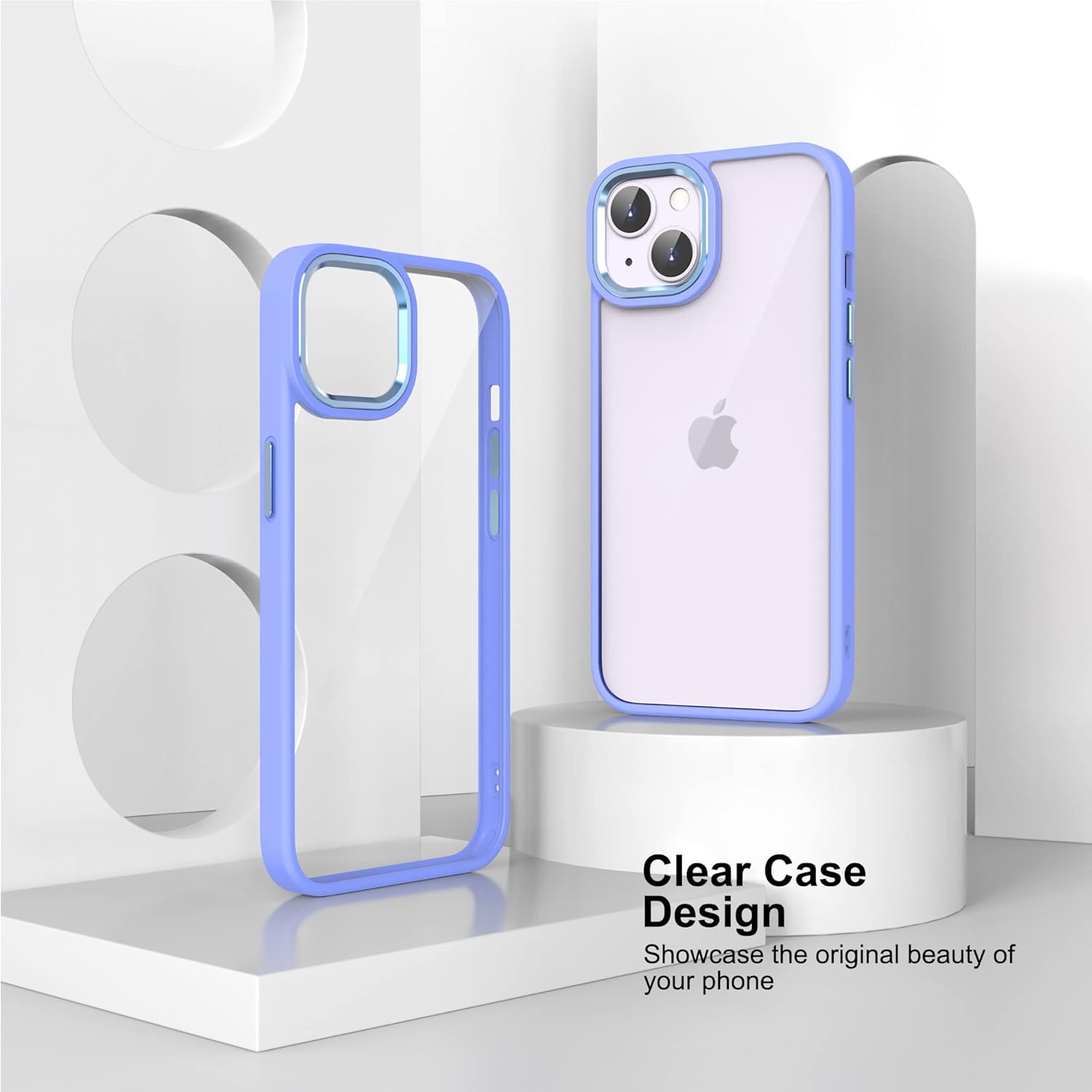 ULAK Compatible with iPhone 14 Case Clear with Color Border, Hybrid Shockproof Protective Phone Case, Slim Transparent Anti-Scratch TPU Bumper Cover for iPhone 14 2022 6.1 inch, Purple
