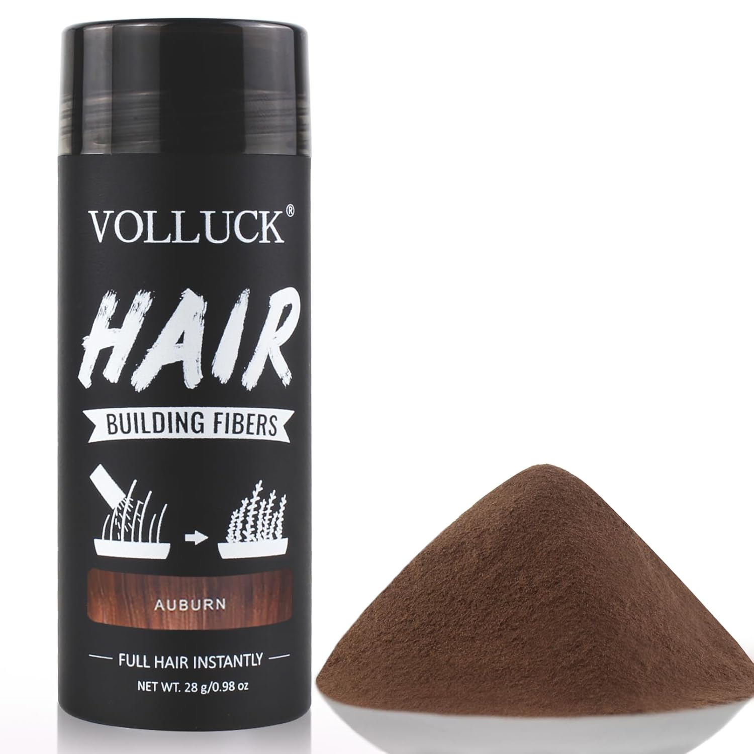 Hair Fibers for Thinning Hair for Women and Men, Hair Color for Gray Hair Coverage Thicker Fuller Hair Loss Instantly Hair Building Fibers Root Touch Up Natural Formula 28g (Auburn)