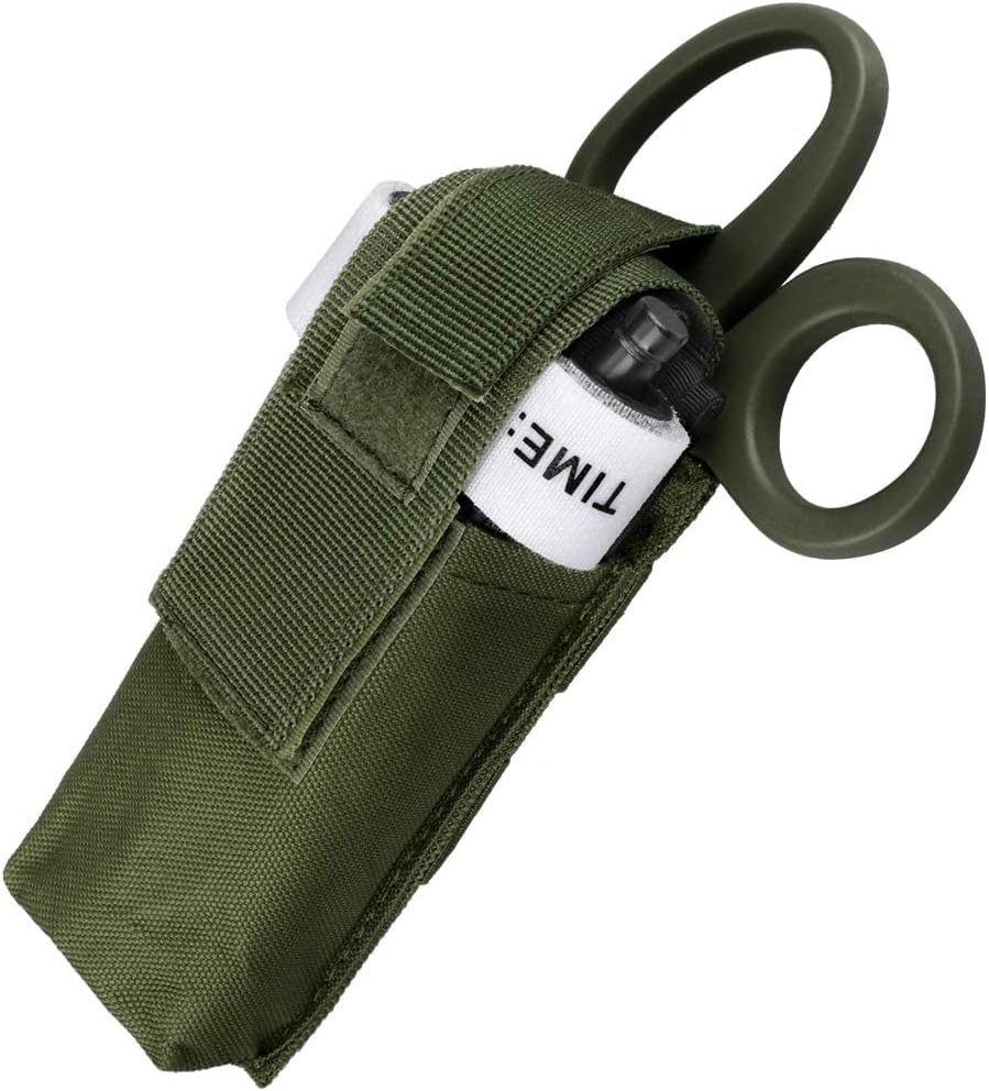 LIVANS Tactical Medical Shears Pouch, Molle Medical Shears Pouch EMT Scissors Bag Fit for Tourniquet, EMT Shears, Folding Knife, Tactical Flashlight, Pistol Mag Pouch Small Tool Bag Organizer